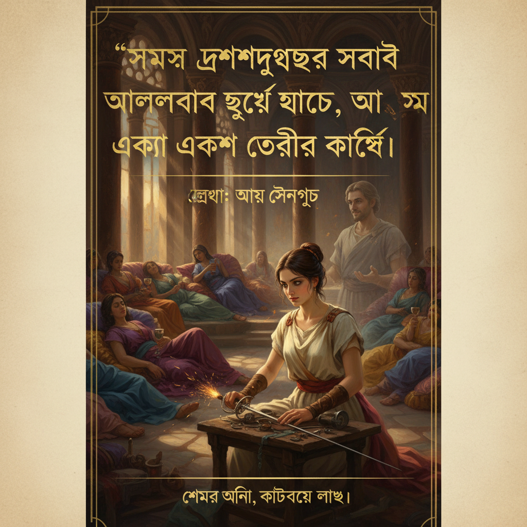 সমগ্র ধর্মগৃহের সবাই অলসভাবে শুয়ে আছে, আর আমি একাই অস্ত্র তৈরি করছি।